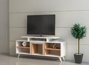 Comodă TV Kutay - White, Teak