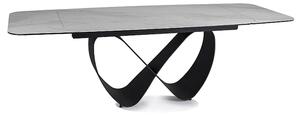 Masa extensibila INFINITY, alb/negru, sticla securizata/ceramica/metal