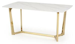 Masa CLEMENTE, alb/auriu, ceramica/metal, 160x90x76 cm