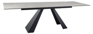 Masa extensibila SALVADORE, crem/negru, sticla/ceramica/metal, 160/240