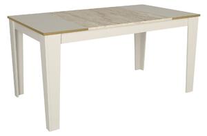 Masa VEYRON, crem/bej cu efect de marmura, PAL melaminat, 145x85x76 cm