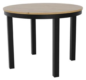 Masa extensibila BERNARDIN, stejar artisan/negru, 100/176x100x76 cm