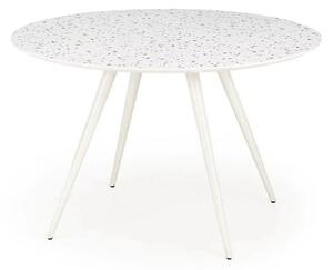 Masa ARAMIS, alb/terrazzo, 120x120x76 cm