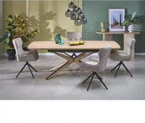 Masa extensibila JAMES, stejar/negru, 160/220x90x76 cm