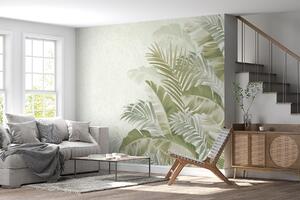 Fototapet Calm frunze tropicale design de fundal, Fototapet frunze palmier, Fototapet populare, w02391 - Tapeko.ro