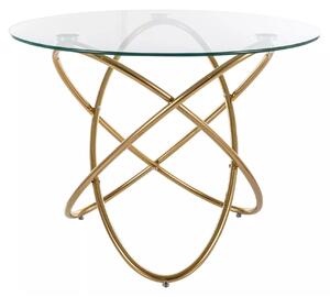 Masa ORBIT, transparent/auriu, sticla/metal, 100x75 cm