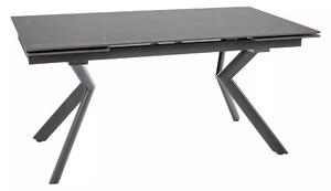 Masa extensibila NORTON, negru cu efect de marmura/negru, 160/240x90x7