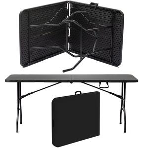 Masă Catering Neagră 200x90 cm cu Valiză