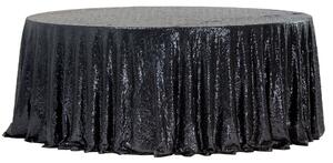 Obrus cu paiete negre, cu diametrul de 340 cm