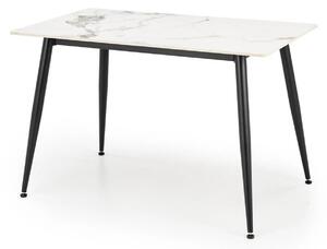 Masa EMILIO 120, alb/negru, ceramica/metal, 120x70x76 cm
