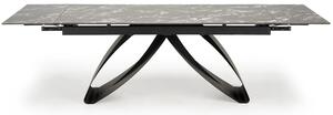Masa extensibila HILARIO, negru, piatra sinterizata/metal, 180/260x90x