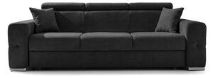 Canapea Extensibilă 3 locuri BELLAGIO, cu tetiere reglabile, 242x95x99 cm, Negru-Enjoy