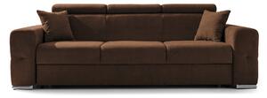 Canapea Extensibilă 3 locuri BELLAGIO, cu tetiere reglabile, 242x95x99 cm, Maro-Enjoy