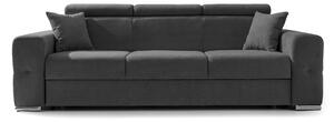 Canapea Extensibilă 3 locuri BELLAGIO, cu tetiere reglabile, 242x95x99 cm, Gri-Inchis-Enjoy