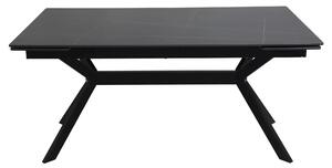 Masa extensibila IMPERIA, negru mat cu efect de marmura, ceramica/meta