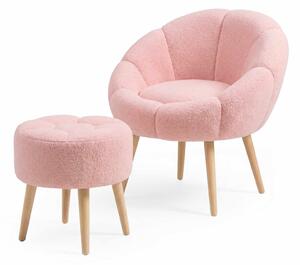 Fotoliu cu taburete Lidexa (roz). Promo -17%. 1157861