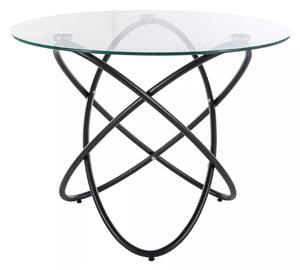 Masa ORBIT, transparent/negru, sticla/metal, 100x75 cm