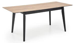 Masa extensibila GULIAN, stejar/negru, PAL laminat/lemn, 140/180x90x76