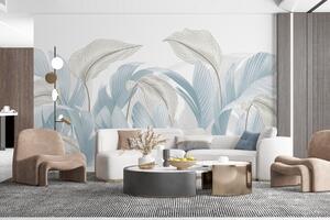 Fototapet Nuanțe delicate de frunze tropicale, Fototapet frunze palmier, Fototapet populare, w02508 - Tapeko.ro