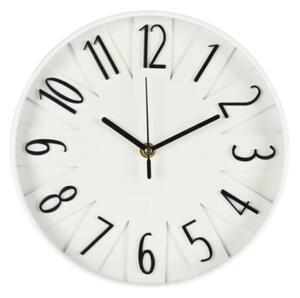 Ceas decorativ de perete, alb cu cifre negre, 24.8 cm, design modern