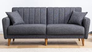 Canapea extensibilă cu 3 locuri Aqua-Dark Grey Gri inchis