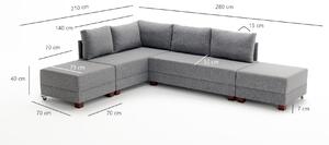 Canapea extensibilă de colț Fly Corner Sofa Bed Left - Claret Red