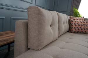 Canapea extensibilă de colț Manama Corner Sofa Bed Right - Cream