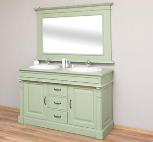 Dulap baie pentru 2 lavoare, ornamentat - lavoarele nu sunt incluse in pret cu finisaj Dublu color