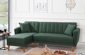 Canapea extensibilă de colț Aqua Köşe Left-Dark Green Verde inchis