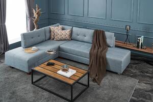Canapea extensibilă de colț Manama Corner Sofa Bed Left-Light Blue Alb