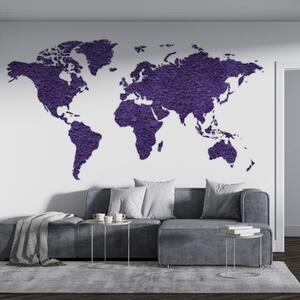 Tapet Harta lumii cu mușchi, natură, paletă de culori violet , Fototapet Harta lumii, w02657v3 : Uwalls.ro