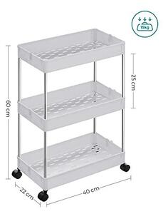 Raft pentru bucatarie, Songmics, Alb, 40x22x60 cm