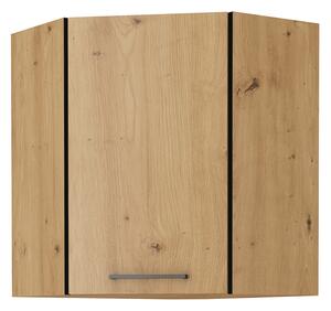 KONDELA Dulap superior, negru mat / stejar artizan, MONRO 60/60 GN-72 1F