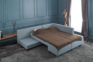 Canapea extensibilă de colț Manama Corner Sofa Bed Right - Light Blue