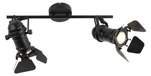 Spot inteligent negru, incl. WiFi GU10, 2 lumini cu clape - Movie