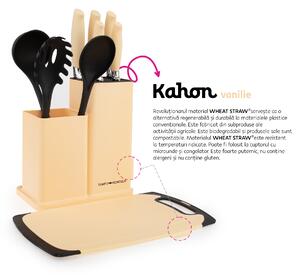 TEMPO-KONDELA KAHON, set de cuţite şi unelte de bucătărie, 10 buc., într-un suport, vanilie