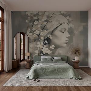 Fototapet Frumusețe blândă în îmbrățișarea florală, Fototapet copaci, Fototapet populare, w02793 - Tapeko.ro