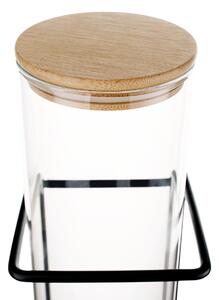 TEMPO-KONDELA HALAR, borcan de sticlă cu suport, sticlă/ bambus, 4 ,4 l