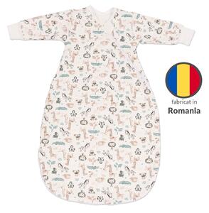 Sac de dormit cu maneci din bumbac flausat Kidizi Safari, 3-12 luni, 1 tog