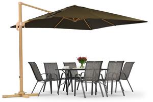 Umbrelă de grădină Siena 3x3m din lemn cu capac maro Garden Point