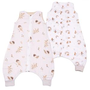 Set 2 saci de dormit cu picioare de vara din muselina 6-18 luni Kidizi Birdy Ducky, 0.5 tog