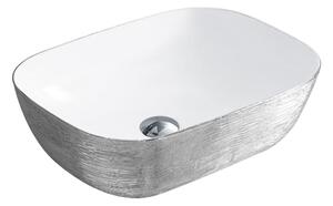 Lavoar baie pe blat 8217PS ceramica alba premium Argintiu