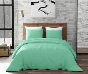 Lenjerie de pat matrimonial Premium Ranforce uni verde / 200x220 cm dimensiune standard