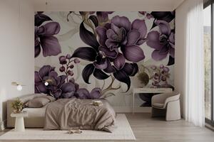 Fototapet Model elegant de design floral violet, Fototapet flori, Fototapet populare, w02839 - Tapeko.ro