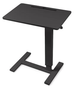 Masa reglabila pe inaltime cu lift pneumatic, cu roti – blat 60x40 cm, inaltime 66–90 cm, masa laterala pentru pat/canapea, onuvio® - negru