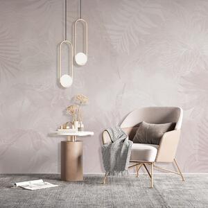 Tapet Frunze tropicale cu efect grunge, cu o nuanță roz, Fototapet Natură, w02737v4 : Uwalls.ro
