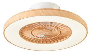 Ventilator de tavan cu imprimeu lemn cu efect de stea 60cm incl. LED Dimmable cu telecomandă - Climo