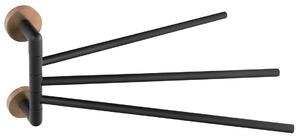 Sapho Sapho, suport triplu pentru prosoape LARISSA, rotativ 350 mm, negru/cupru mat, WS022BC