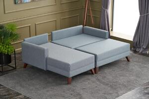 Canapea extensibilă de colț Bella Soft Mini Kose Left - Blue