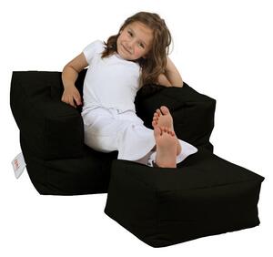 Fotoliu puf pentru grădină Kids Single Seat Pouffe-Black Negru